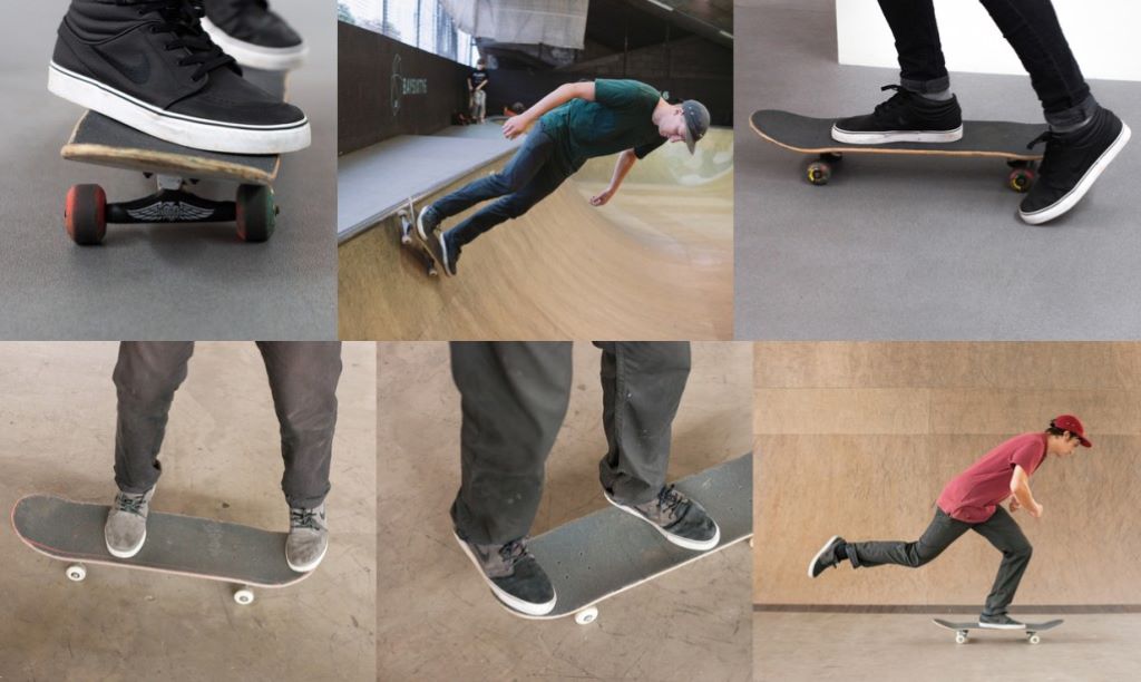 What are the basic steps in skateboarding