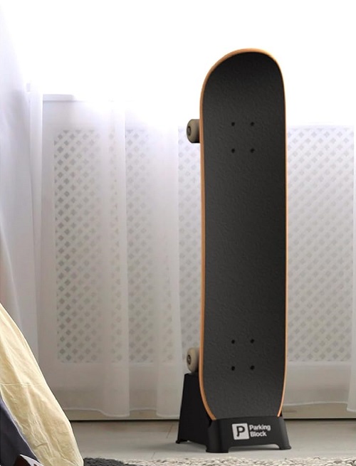 How do you store a skateboard in a room