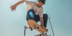 Gravity-Defying Skateboard Trick Stock Illustration