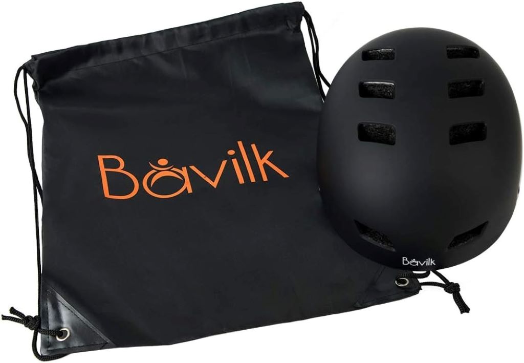Protective Bavilk helmet for biking, skating, and rollerblading, suitable for all ages.