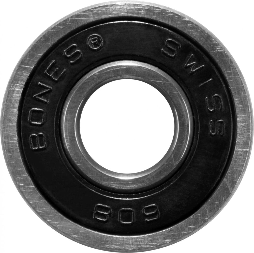 Skateboard equipped with Bones Swiss Bearings for better performance