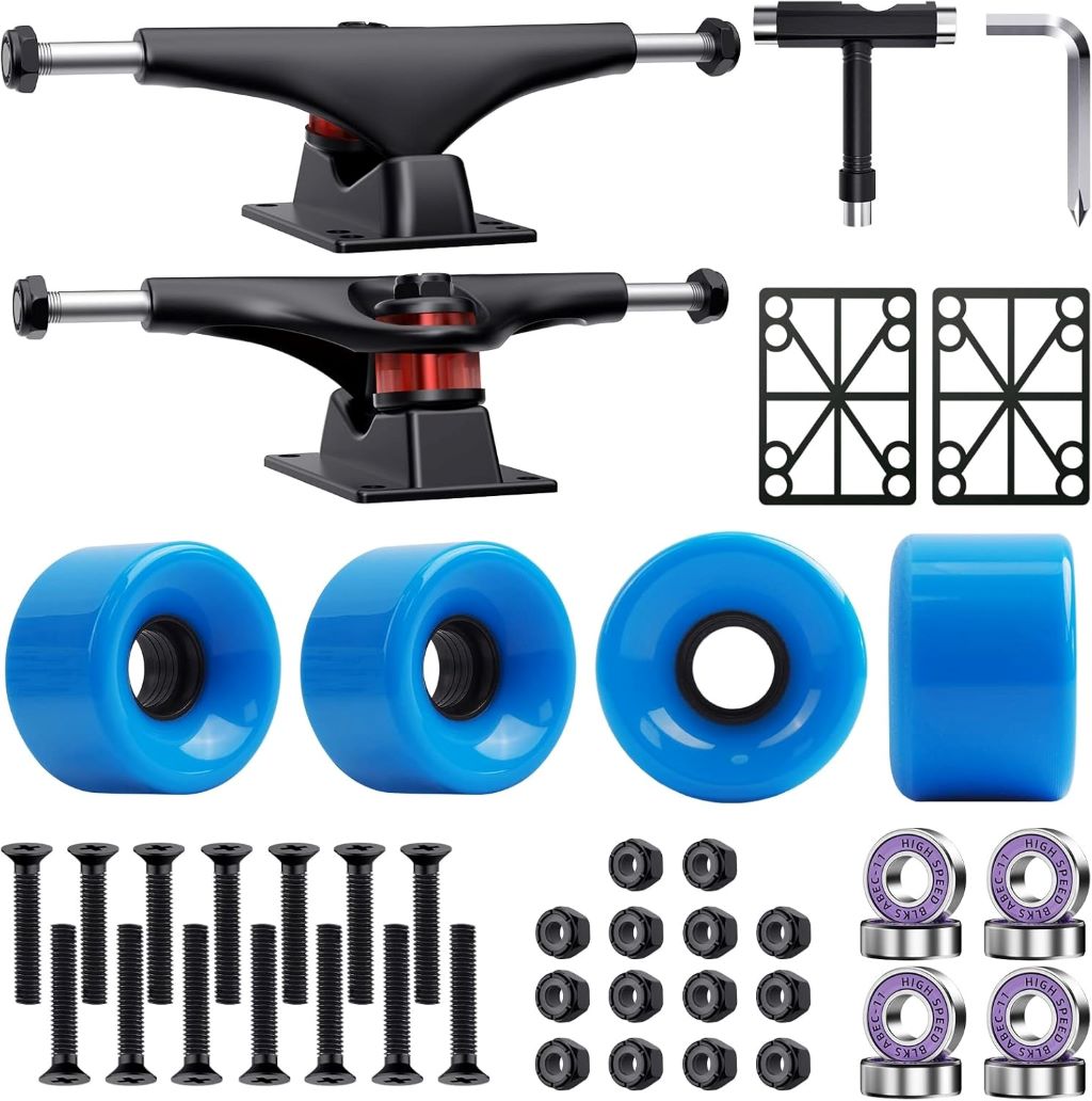 Jizmo Complete Skateboard Starter Set with trucks, 60mm wheels, ABEC-11 bearings, and hardware for beginners.