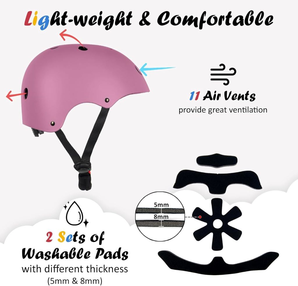 Toddler to youth OUWOER multi-sport helmet with secure fit and protective design.
