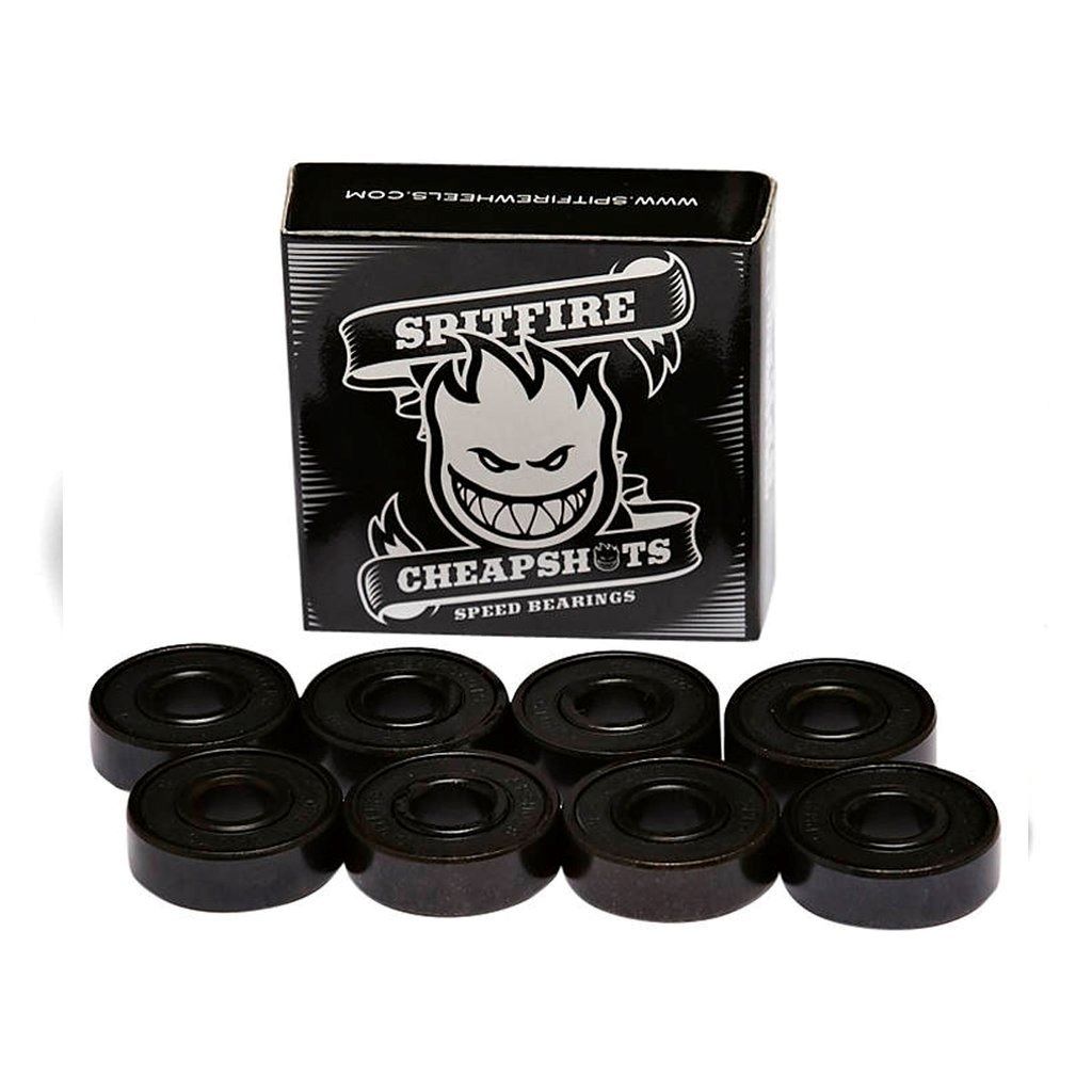 TGM Spitfire skateboard wheels and Cheapshots bearings with Bighead sticker