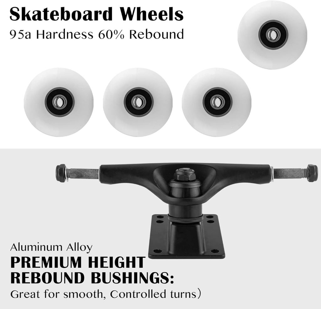 Complete TLHB skateboard hardware combo with trucks, wheels, bearings, and pads