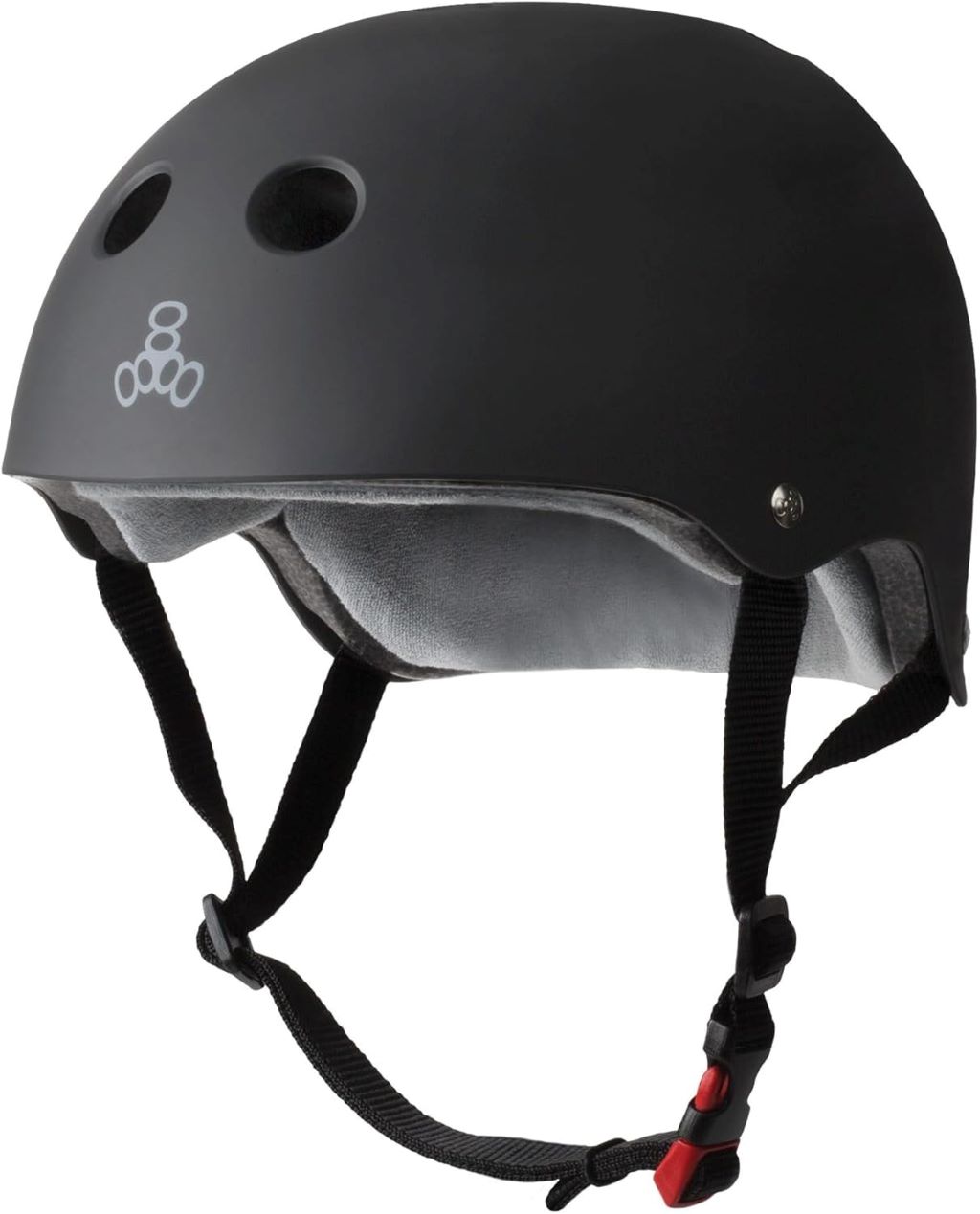 Triple Eight Sweatsaver helmet in black for skateboarding, BMX, and roller sports.