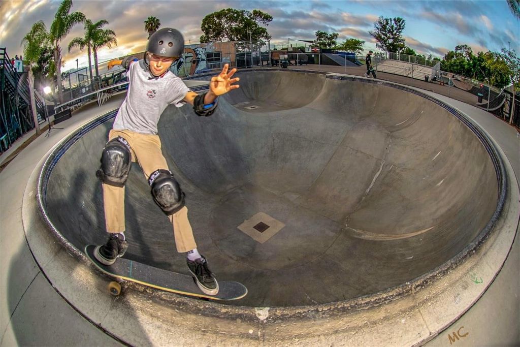 Action sports helmet offering lightweight, durable protection for skating and biking.