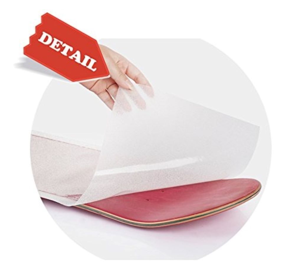 Transparent grip tape for skateboards, scooters, and longboards, bubble-free and durable