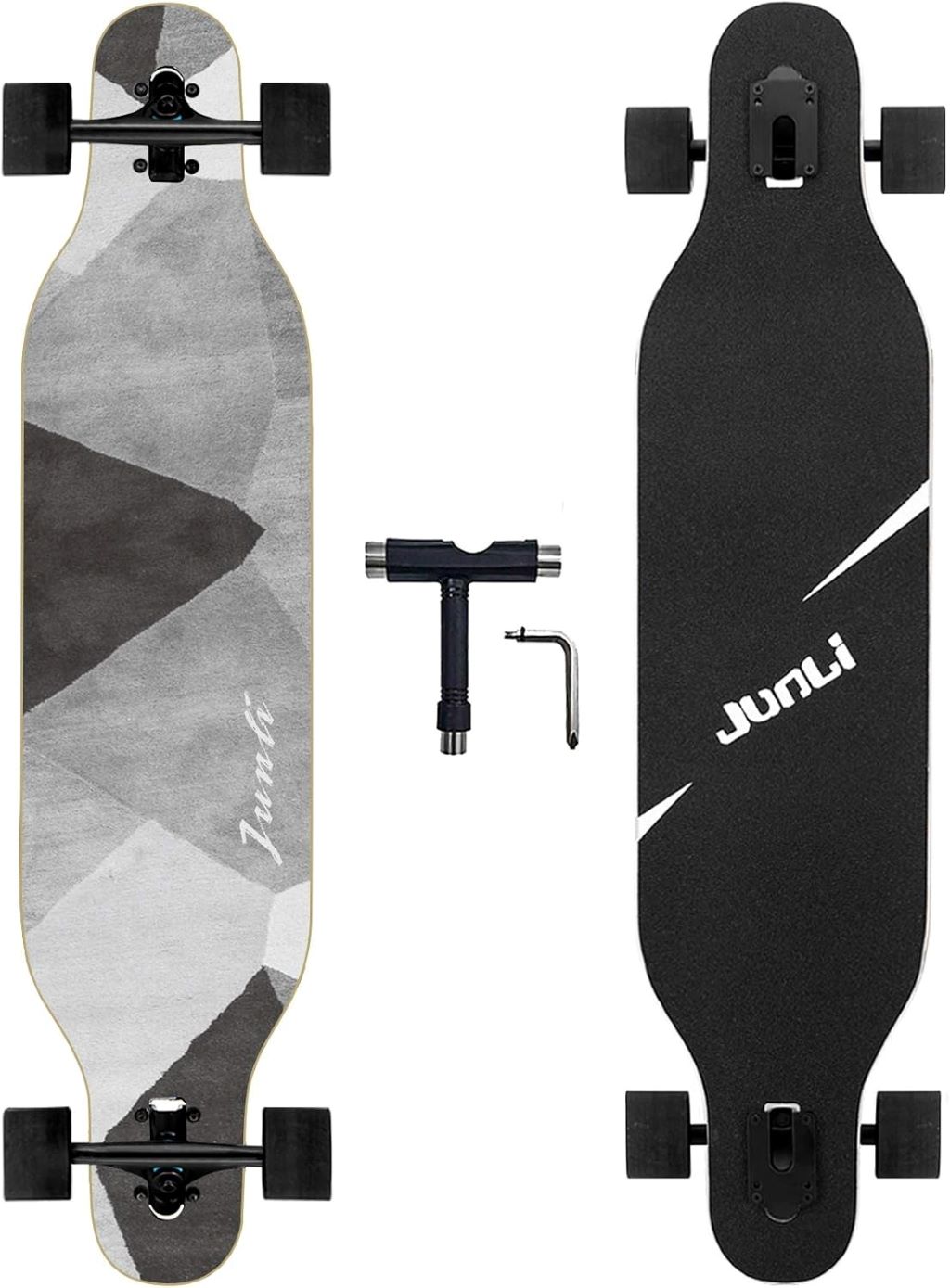 Junli 41-Inch longboard designed for cruising, carving, and downhill riding.