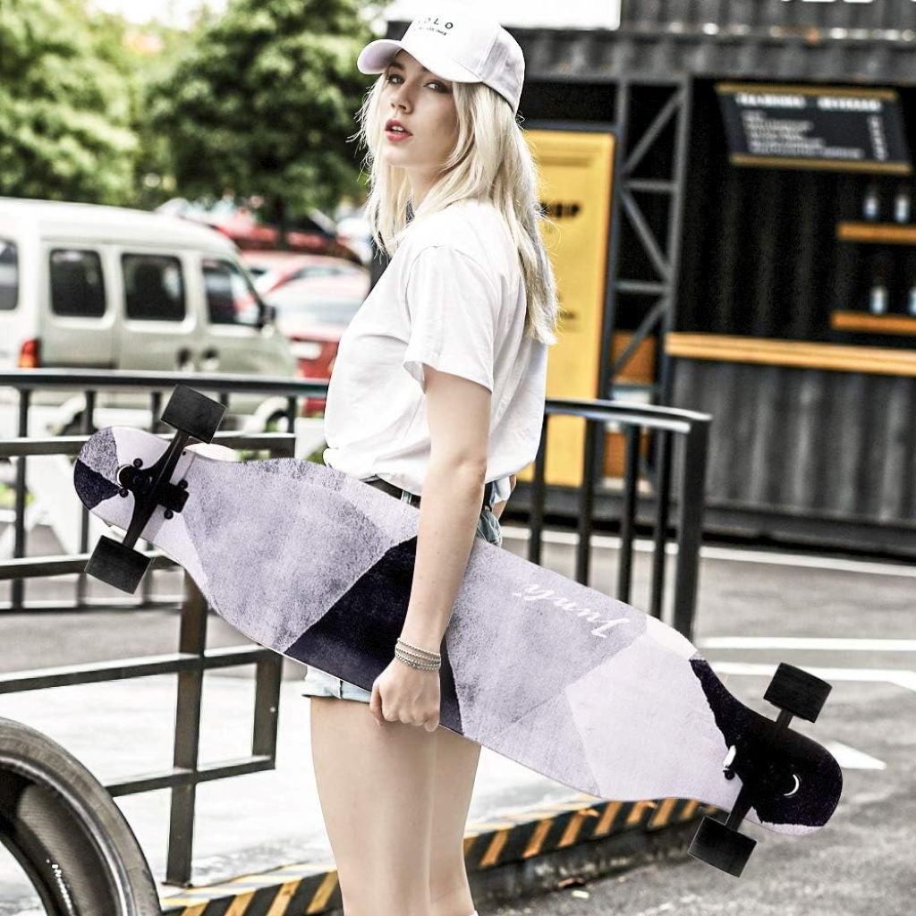 Freeride skateboard cruiser with durable deck and smooth wheels for stable rides.