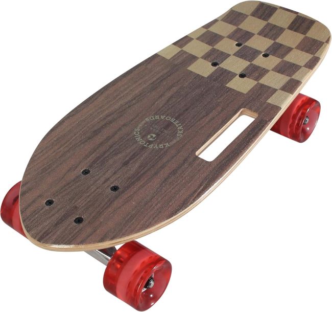 Top view of Kryptonics Stubby Cali-Authentic skateboard with classic design
