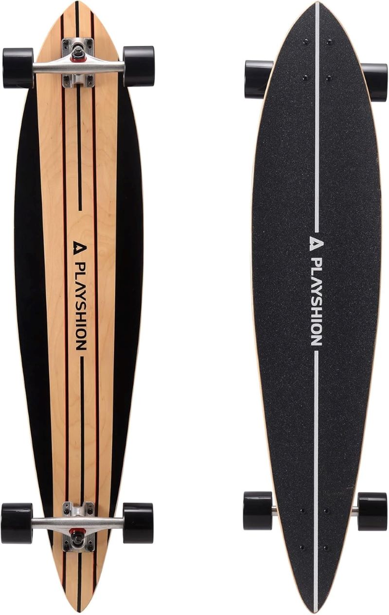 Playshion 39" Drop Through Longboard Cruiser on smooth pavement