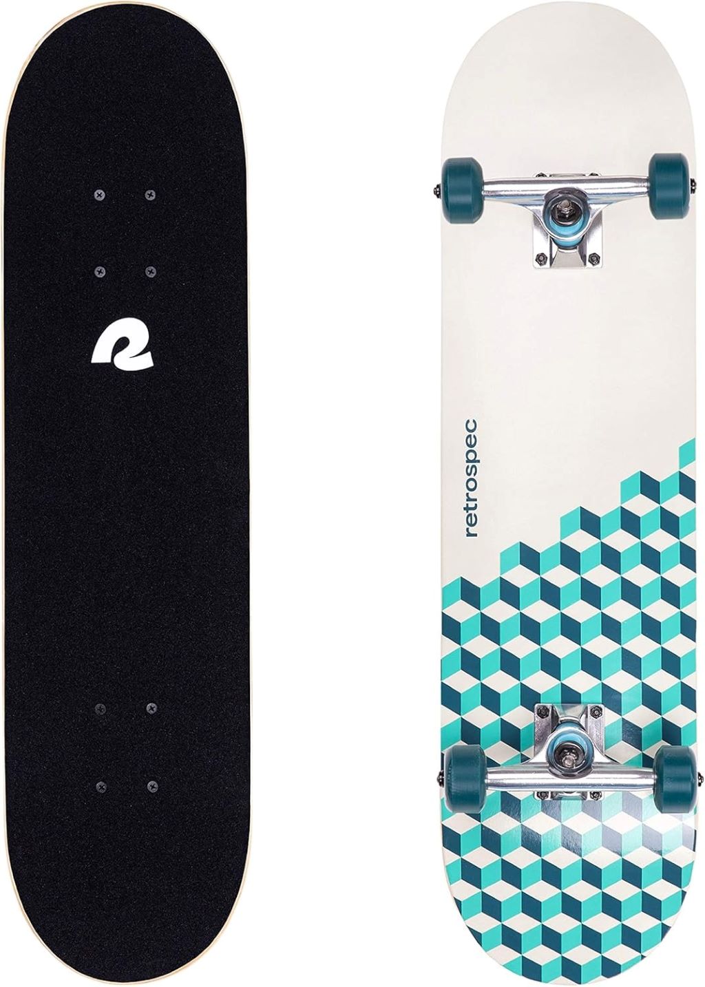 Retrospec Alameda skateboard with Canadian maple deck and aluminum trucks, ideal for cruising and commuting.