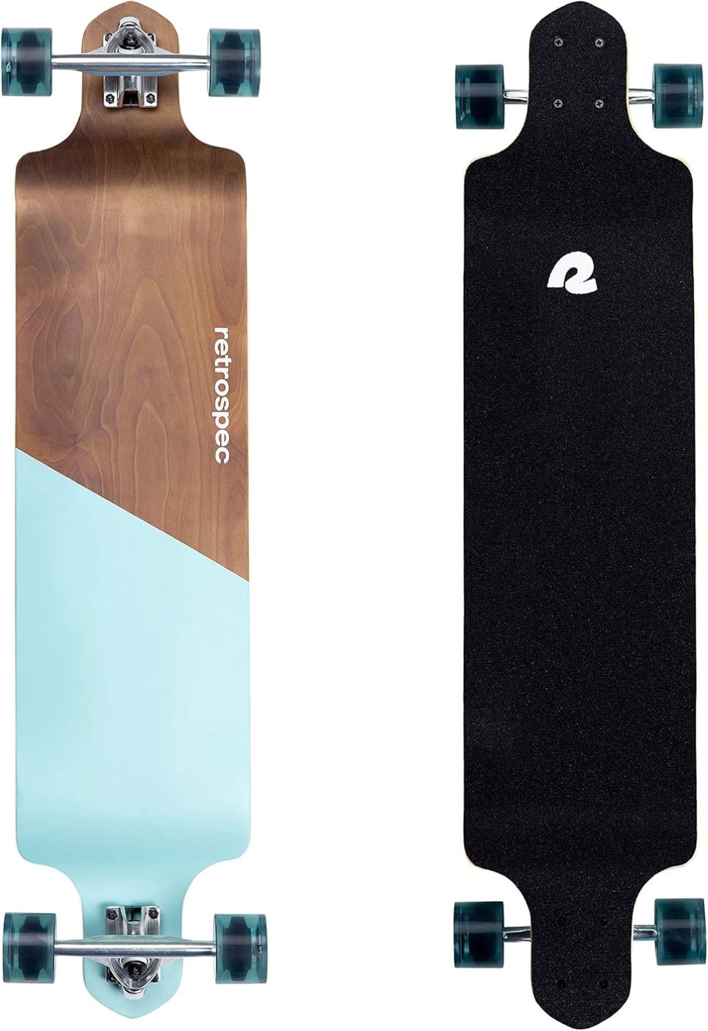 Retrospec Tidal 41-inch drop-down longboard with wide maple deck and durable trucks