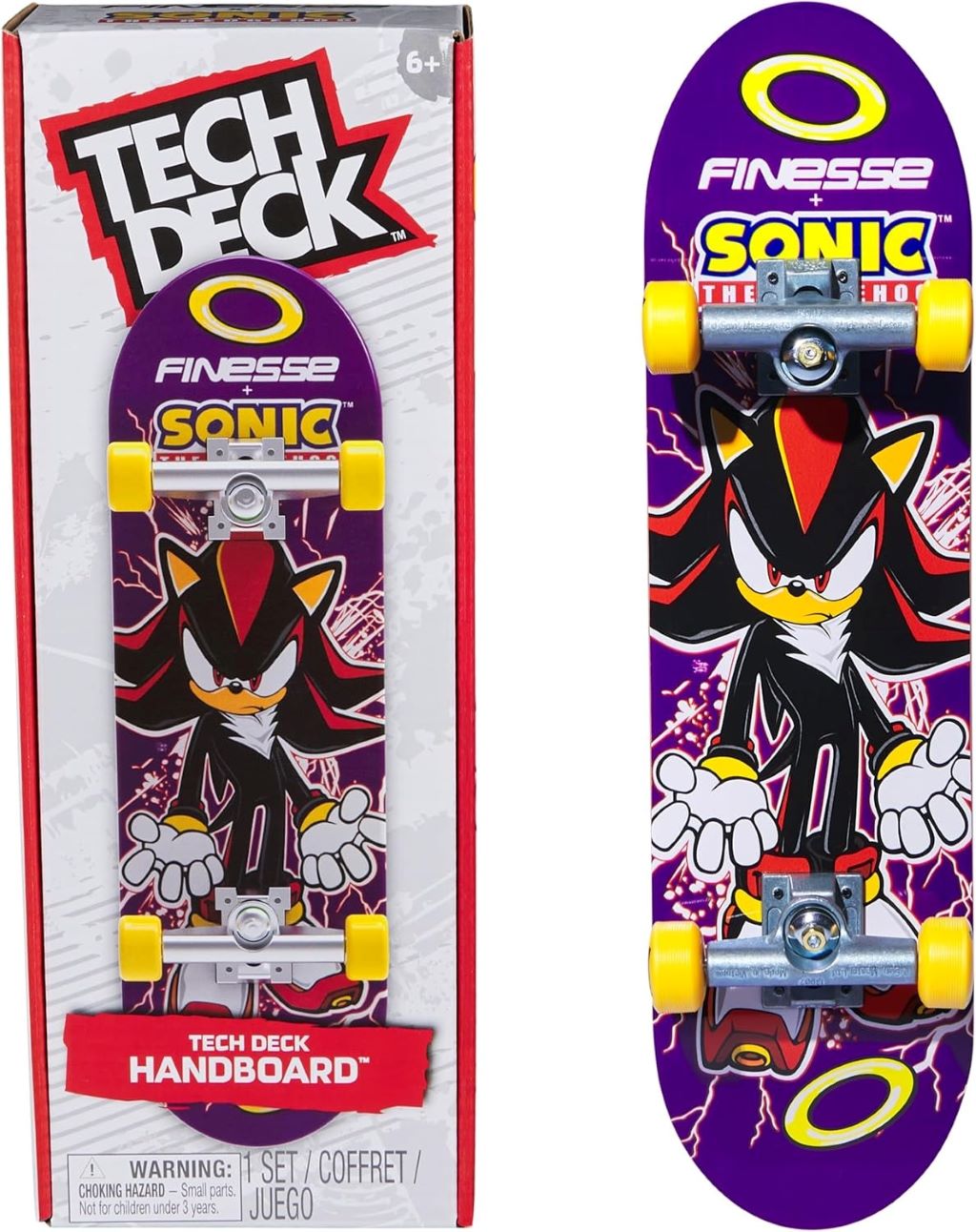 Tech Deck Finesse X Sonic mini skateboard for kids aged 6 and up