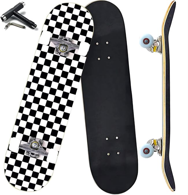 Anyfun Pro 31-inch complete skateboard for kids and teens with 7-layer maple deck