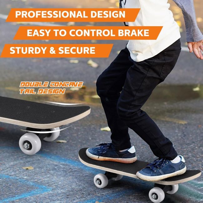 Child wearing Honoson skateboard pads and wrist guards for safe beginner skating.
