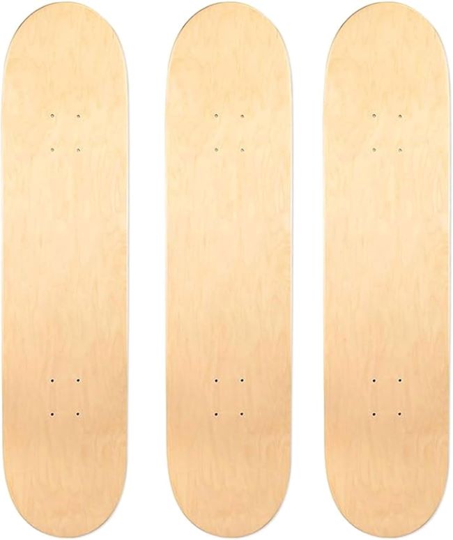 LOSENKA 3-pack blank 31x8 maple skateboard decks with 7-layer double-tail design.