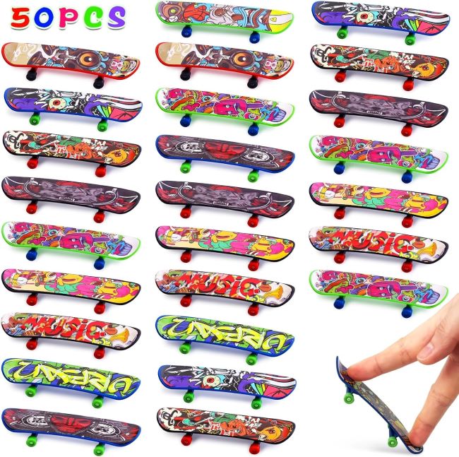 POPLAY 50PCS Mini Finger Skateboards – The Ultimate Party Favors & Classroom Prizes Everyone Actually Wants