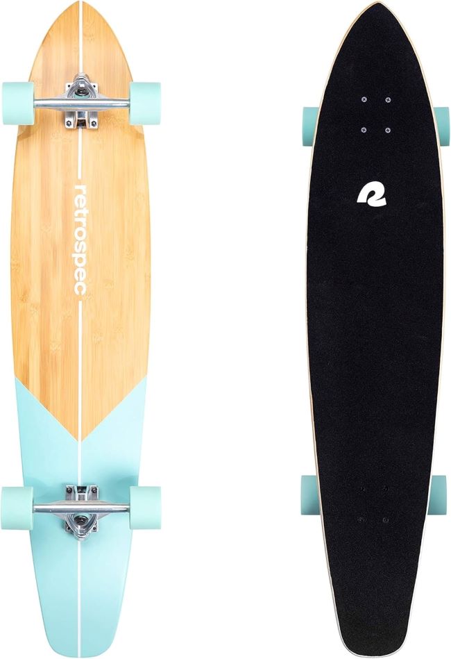 Retrospec Zed 44in longboard with bamboo and maple deck for smooth commuting and carving.