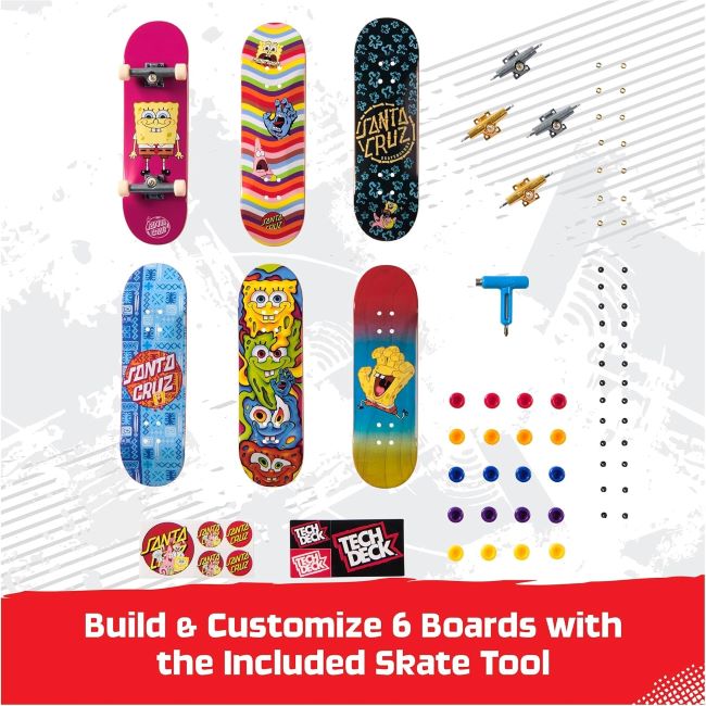 Mini Spongebob skateboards from Tech Deck Sk8shop, perfect for kids 6 and older