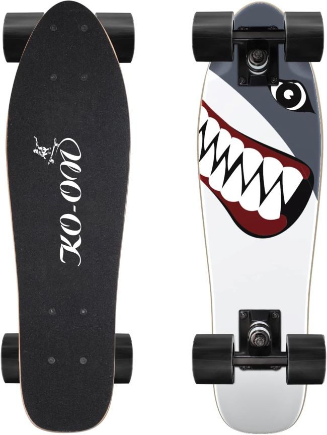KO-ON 22 inch mini cruiser skateboard complete for beginner kids and boys girls