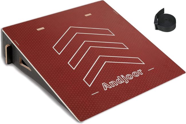 Andjoor kids jumping ramp for skateboard, BMX bike, scooter, and RC cars with compact and durable design.