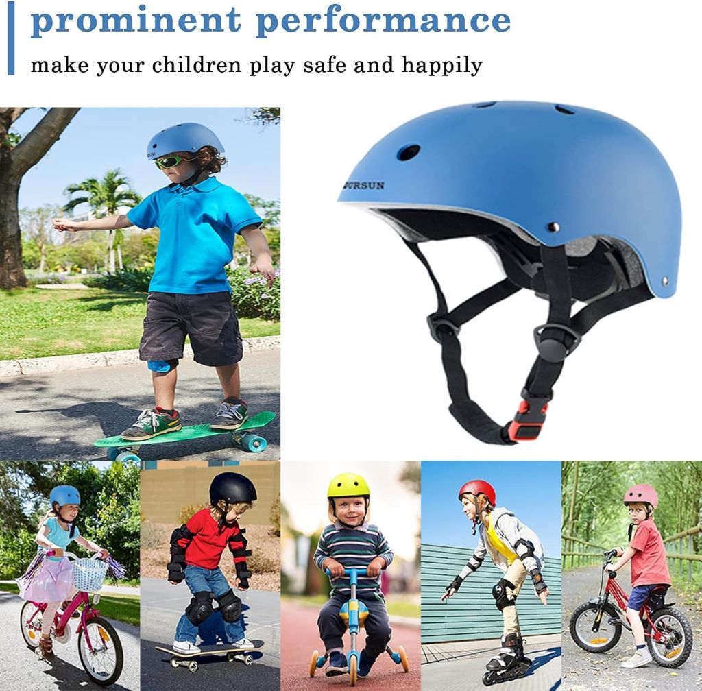 BURSUN Kids Multi-Sport Helmet – ventilated adjustable helmet for kids ages 2–14 for biking, skateboarding, roller skating, and scooters
