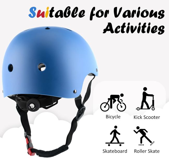 OUWOER adjustable kids bike helmet for toddlers to youth, designed for multi-sport head protection