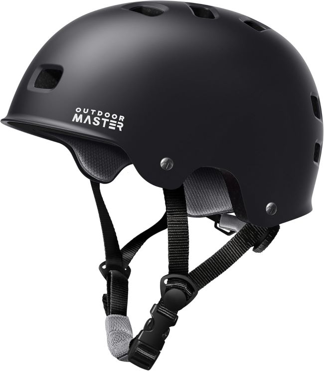 OutdoorMaster multisport helmet with removable liners and ventilation for skateboarding, cycling, and roller sports
