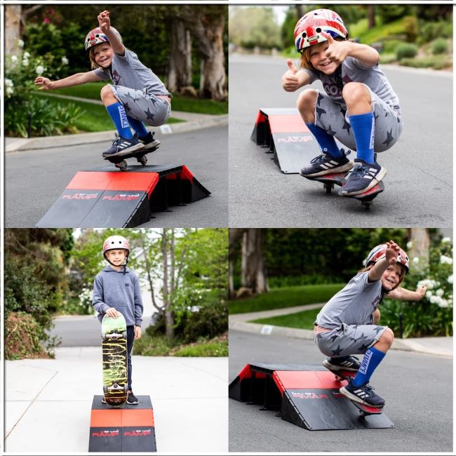 PLATPORTS skate ramp for kids ages 6–12 designed for BMX, scooters, and skateboards with safe kicker ramp structure.