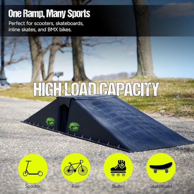 Ten-Eighty Micro Flybox portable launch ramp set with connecting ramps for skateboards, BMX bikes, scooters, and RC cars.