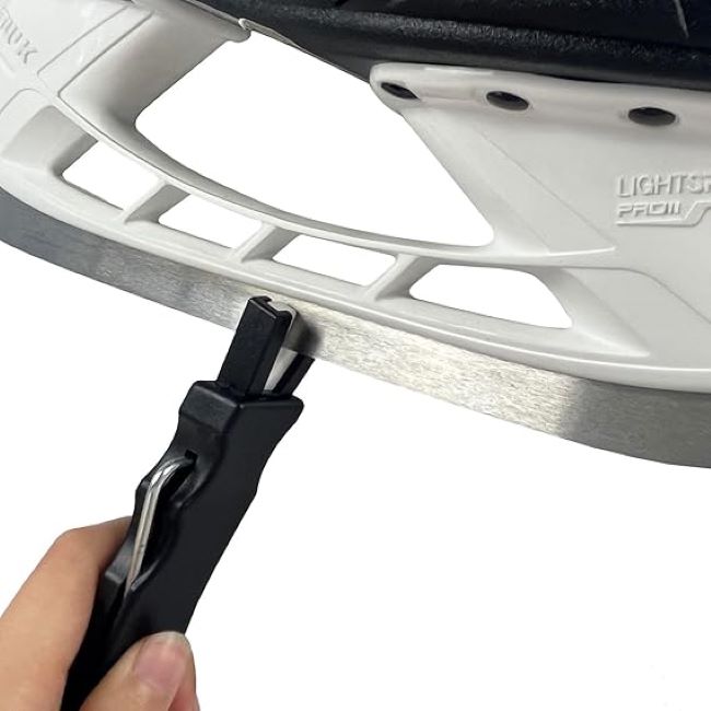VPRO Ice Skates Blade Sharpener Tool 3-in-1 3-in-1 ice skate sharpener with sharpening stone and lace tightener for hockey skates