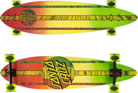 Santa Cruz Mahaka Rasta Fade Pintail Cruzer Complete Skateboard Assorted