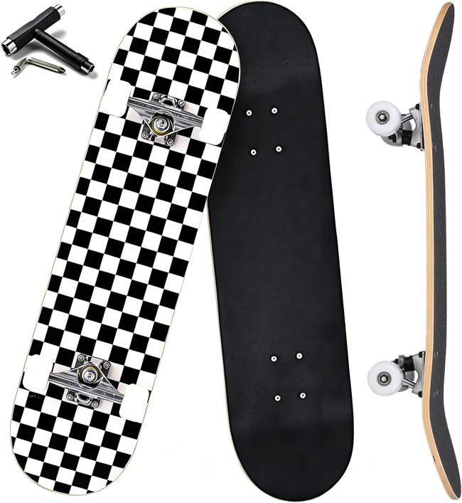 Anyfun Pro complete skateboard with 7-layer Canadian maple deck for beginners and adult riders
