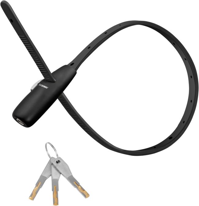 DAOSEC 20-inch adjustable zip tie lock for securing skateboards, refrigerators, and other valuables