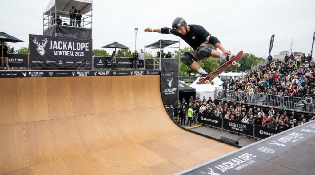 BMX rider launching off ramp at JACKALOPE Montreal September 2026