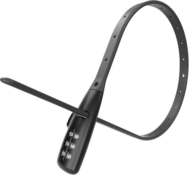 WARLION three-digit adjustable cable zip tie lock for skateboards, helmets, bikes, and travel gear