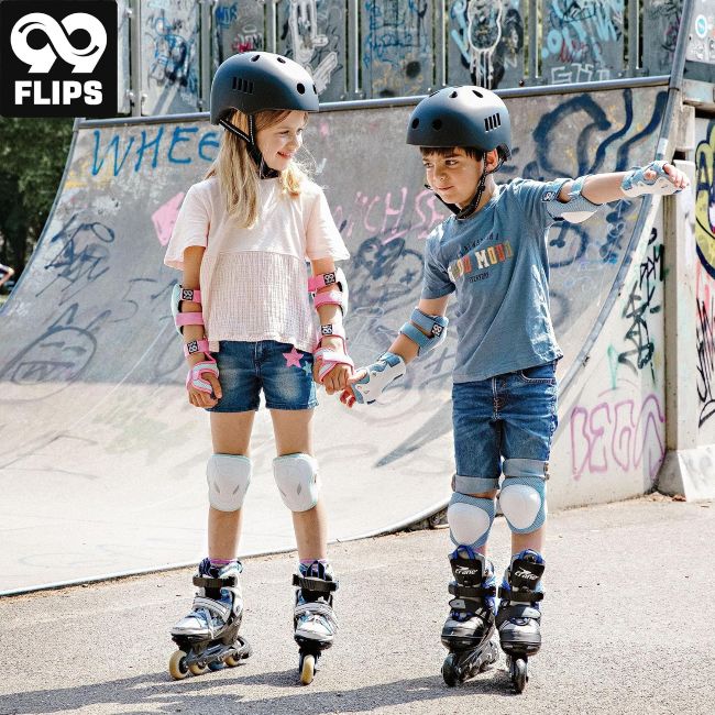 99FLIPS kids and toddlers safety pads designed for cycling, skating, skateboarding, and scooter riding
