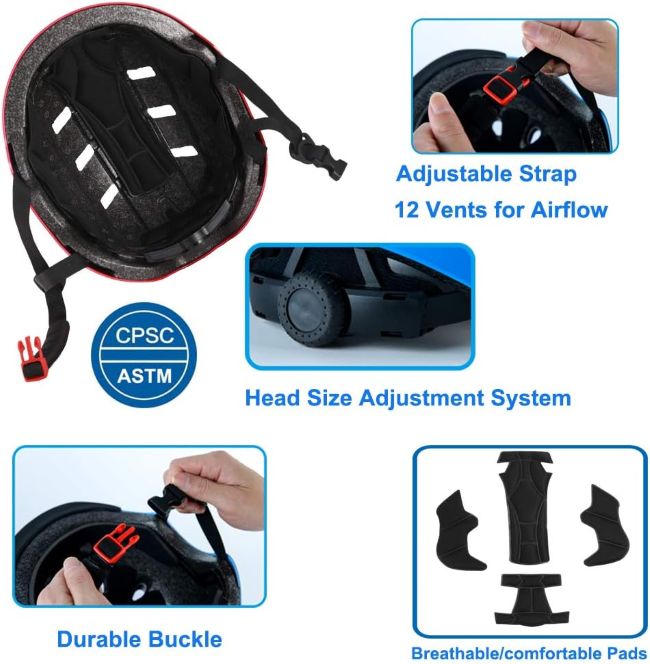 Affordable Apusale multi-sport helmet for cycling and skateboarding