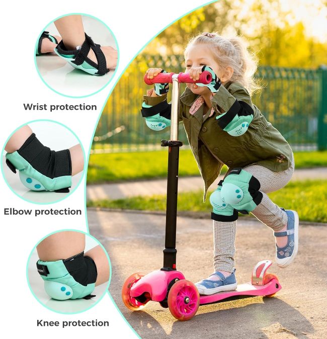 BOSONER children's protective gear set with knee pads, elbow pads, and wrist guards