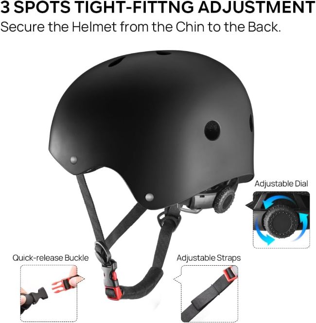 JBM adjustable helmet designed for skateboarding, cycling, roller skating, and BMX riding