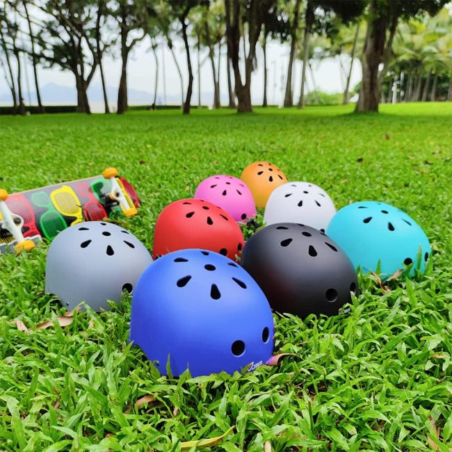 JBM ventilated protective helmet providing a comfortable fit for outdoor sports and recreational activities
