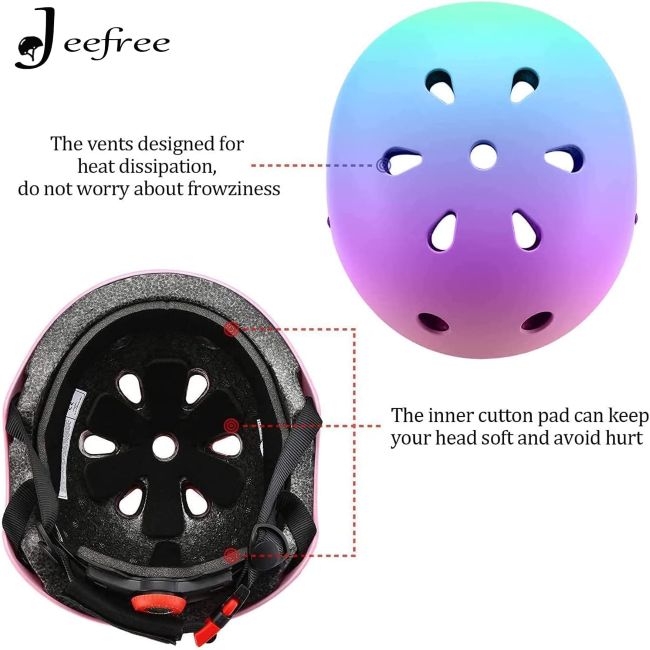 Kids wearing JeeFree protective helmet for cycling