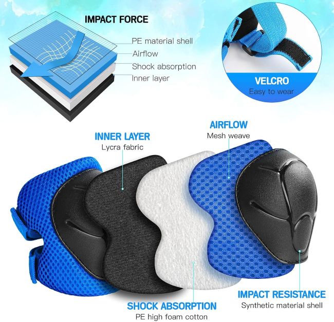 Wemfg children's protective pads with adjustable straps for comfortable protection during outdoor sports