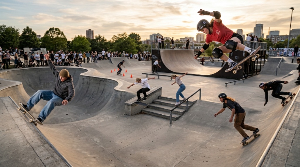 Historic skateboarding styles and techniques